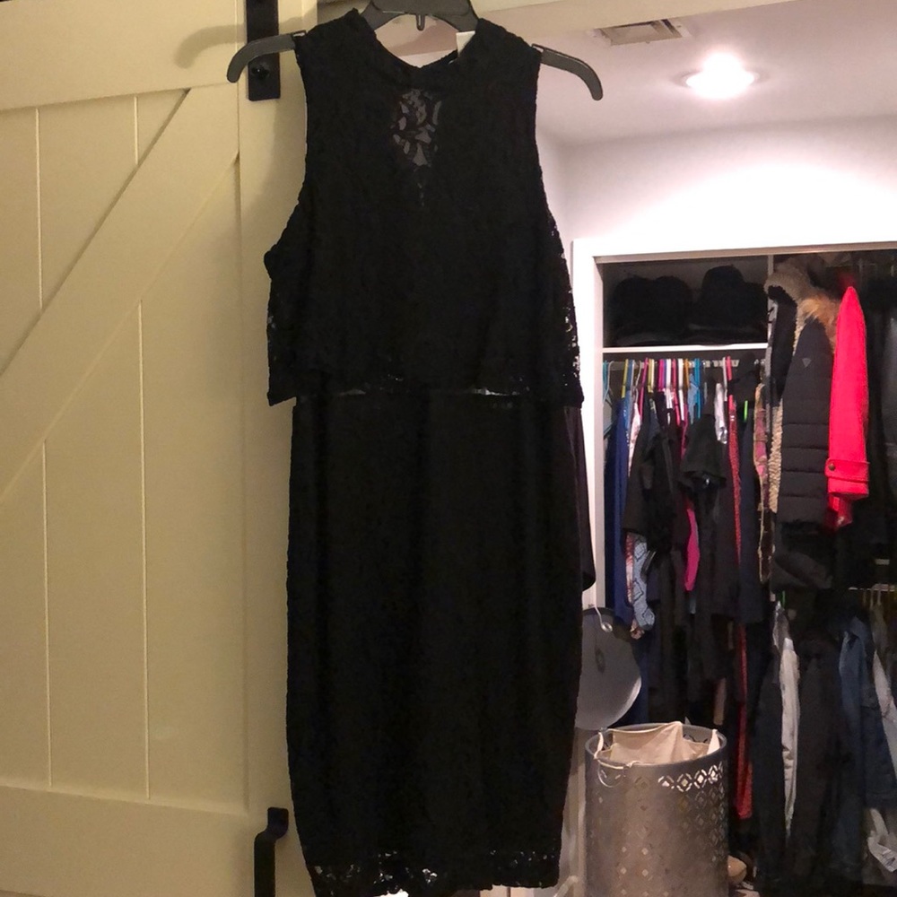 Black lace Bar III mini dress. Only wore it once.